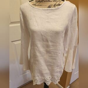 Lungo L'arno White Linen Blouse